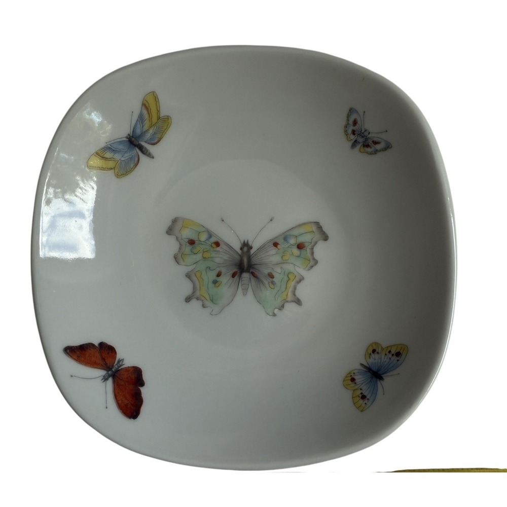 Golden Crown E&R Butterfly Porcelain Trinket Dish Bavaria Germany Schumann #50